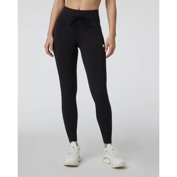Vuori Daily High Waisted Drawstring Tie Yoga Leggings Black Women's Size XS - Picture 1 of 12
